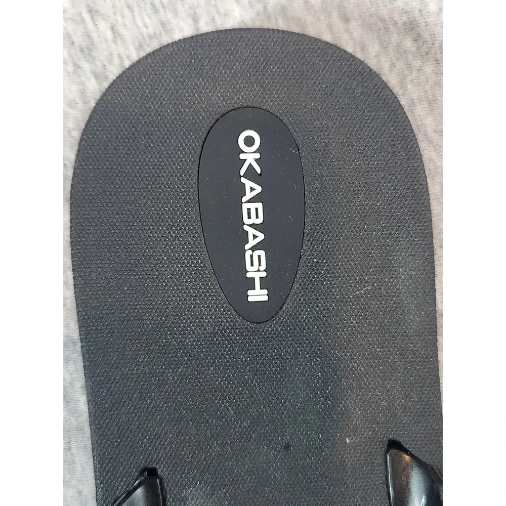 Okabashi Flip Flop Sandals Womens Size 9 Black Good Minimalist Thong Made in USA